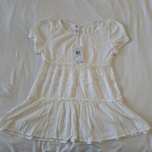 Kandy Kiss girls white top with pearl trim size Large